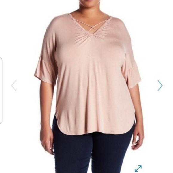 Olivia Sky Criss-cross blouse size 1X - Picture 1 of 4